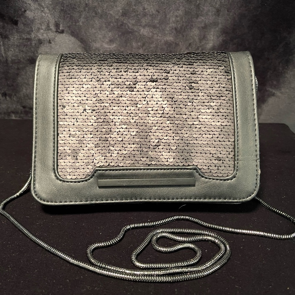 French Connection black sequin shoulder bag
